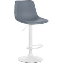 Tabouret de bar Divo en Similicuir Pied trompette en Métal Gris Blanc