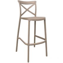 Tabouret de bar en plastique polypropylène brun clair sprint h 75 cm