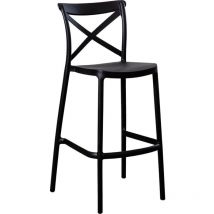 Tabouret de bar en plastique polypropylène sprint noir, empilable h 75 cm
