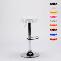 Tabouret haut bar et cuisine industriel capsule design moderne Dallas - Blanc