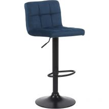 Tabouret de bar Feni en velours Bleu