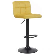 Tabouret de bar Feni en velours Jaune
