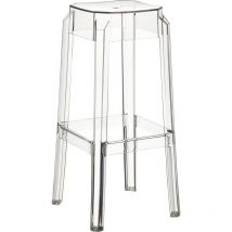 Tabouret en plastique de haute qualité avec couleurs extérieures et robustes résistantes colore : transparent