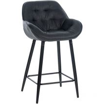 Tabouret de bar haute pratique avec dos et accoudoirs en différentes couleurs tissus colore : gris foncé