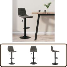 Vidaxl - Tabouret de bar Gris foncé Velours - Tabouret De Bar - Tabouret De Comptoir - Chaise De Bar - Fauteuil De Bar - Siège Pivotant