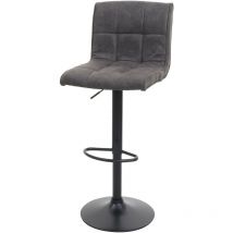 Tabouret de bar HWC-B13, tabouret de bar , simili daim - vintage gris foncé