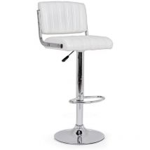 Yes Everyday - Tabouret de bar en acier et simili cuir blanc Barclay 46 x 51,5 x 88,5 cm
