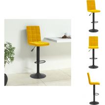Tabouret de bar Jaune moutarde Velours - Tabouret De Bar - Tabourets De Bar - Chaise De Comptoir - Chaises De Comptoir