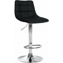 Tabouret de bar Jerry similicuir Noir Chrome
