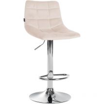 Tabouret de bar Jerry velours Beige Chrome