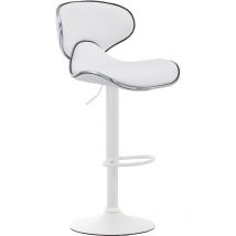 Tabouret moderne avec cadre blanc et siège de design de différentes couleurs comme colore : Blanc