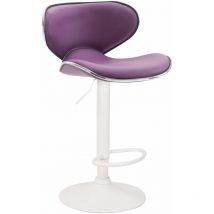 Tabouret de bar Las Vegas V2 similicuir avec pied en métal Violet Blanc