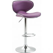 Tabouret de bar Las Vegas V2 similicuir avec pied en métal Violet Chrome