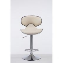 Tabouret de bar Las Vegas V2 similicuir avec pied en métal Crème Chrome