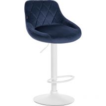 Tabouret Blu Bar Velvet Blu Lazio, Weiß