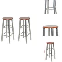 Tabouret de bar lot de 2 métal avec siège en mdf - Tabouret De Bar - Tabourets De Bar - Chaise De Bar - Fauteuil De Bar - Design Classique