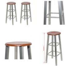 Tabouret de bar lot de 2 métal avec siège en MDF - Tabouret De Bar - Tabourets De Bar - Chaise De Bar - Fauteuil De Bar - Design Classique - Home &