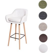 Tabouret de bar Malmö T381, chaise de bar tabouret de comptoir simili cuir, blanc