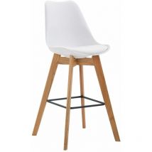 Tabouret de bar Metz à coque plastique Nature Blanc