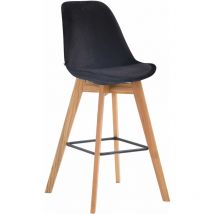 Tabouret de bar Metz en velours Noir Nature