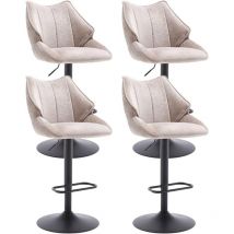 Tabouret de Bar Moderne Lot de 4 Chaise Haute Cuisine Réglable en Hauteur, Bar avec Repose-Pieds pour Bar/Cuisine, Gris, Wahson