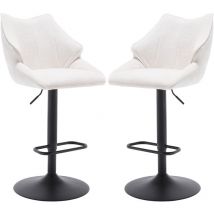 Tabouret de Bar Moderne Lot de 2 Chaise Haute Cuisine Réglable en Hauteur, Bar avec Repose-Pieds pour Bar/Cuisine, Blanc, Wahson
