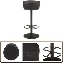 Tabouret de bar Noir Cuir véritable - Tabouret De Bar - Fauteuil De Bar - Chaise De Bar - Siège De Bar - Cuir Véritable