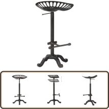 Tabouret de bar Noir Fonte - Tabouret De Bar - Tabouret De Cuisine - Chaise De Comptoir - Chaise Haute - Mobilier De Bar