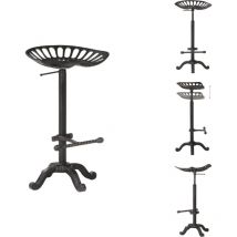Tabouret de bar Noir Fonte - Tabouret De Bar - Tabouret De Cuisine - Chaise De Comptoir - Chaise Haute - Mobilier De Bar