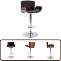 Tabouret de bar Noir Similicuir - Chaise De Bar - Tabouret De Comptoir - Chaise De Cuisine - Mobilier De Bar - Siège Ajustable