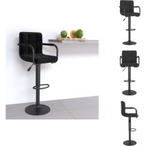 Tabouret de bar Noir Tissu - Tabouret De Bar - Tabourets De Bar - Chaise De Comptoir - Chaises De Comptoir
