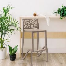 Tabouret de bar ou haut de cuisine zefiro empilable renforcé en Polypropylène Couleur: Moutarde