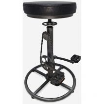 Tabouret de bar pub style industriel en similicuir repose-pieds Glint