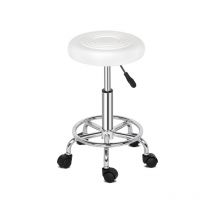 Tabouret de bar Rembourré Confortable, siège pivotant hydraulique Robuste, réglable en Hauteur, Robuste et Durable Blanc
