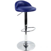 Tabouret de Bar, réglable en Hauteur & Rotatif Tabouret de Travail en Cuir synthétique Bleu