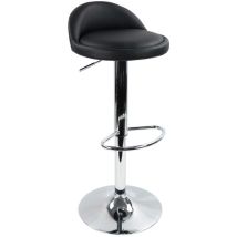 Tabouret De Bar Réglable En Hauteur Et Rotatif – Cuir Synthétique Noir – Assise 37cm – Capacité 135kg – Poids 5,8kg – Kktoner