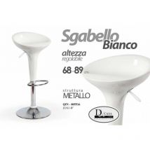 Argonauta - 2x Tabouret de bar blanc en métal réglable cm 68 - 89