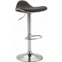 Tabouret de bar Shanghai tissu avec pied en métal Gris foncé Chrome