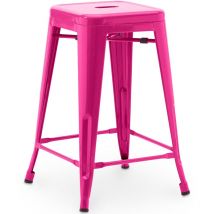 Tabouret de bar - Design industriel - 60cm - Nouvelle édition - Stylix Fuchsia