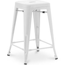 Tabouret de bar - Design industriel - 60cm - Nouvelle édition - Stylix Blanc