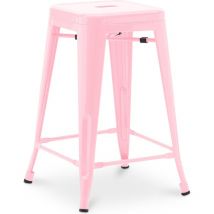 Tabouret de bar - Design industriel - 60cm - Nouvelle édition - Stylix Rose