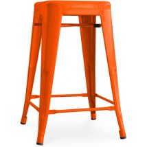 Tabouret de bar - Design industriel - 60cm - Nouvelle édition - Stylix Orange