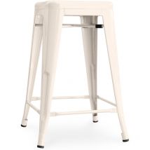 Tabouret de bar - Design industriel - 60cm - Nouvelle édition - Stylix Crème