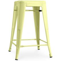 Tabouret de bar - Design industriel - 60cm - Nouvelle édition - Stylix Jaune pâle