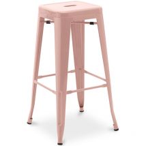Privatefloor - Tabouret de bar - Design industriel - 76cm - Stylix Orange pâle