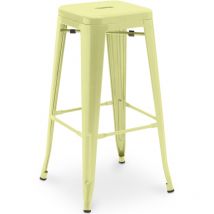 Privatefloor - Tabouret de bar - Design industriel - 76cm - Nouvelle édition- Stylix Jaune pâle