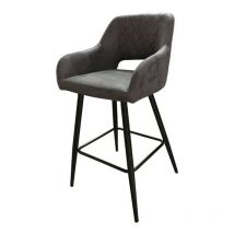 Vente-unique - Tabouret de bar UDC8289 gris anthracite pieds métal