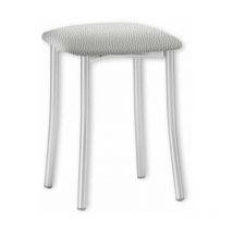 Tabouret de cuisine Copa 33 x 47 x 33 cm Revêtement : Similicuir argenté