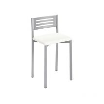 Fanmuebles - Tabouret de cuisine Kati avec dossier bas, structure en aluminium 33 x 69 x 38 Revêtement : Michigan Steel