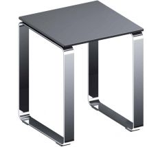 Tabouret de douche Sgabello en aluminium brillant avec siège abs - L355x l355x h430 mm - anthracite - Ko-I-Noor